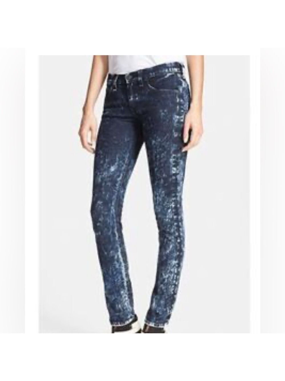 Rag & Bone acid wash Blue retroSkinny Jeans size 25